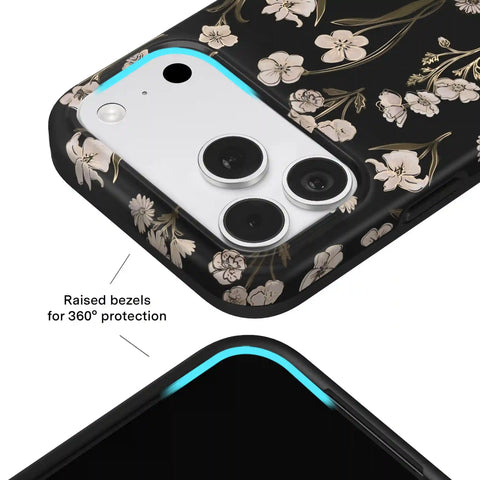 Nightbloom Gold Chrome Floral iPhone Case