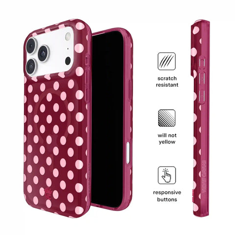 Raspberry Polka Dot iPhone Case
