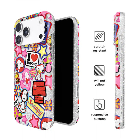 Snoopy Patchwork Glitter iPhone Case
