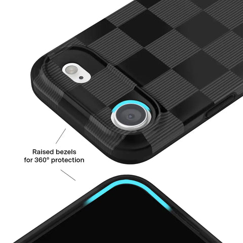 Noir Vibe Checkered iPhone Case