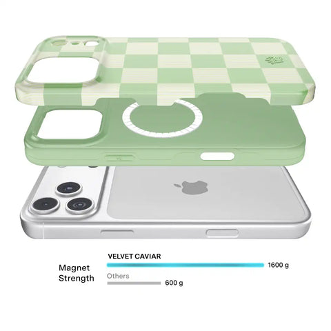 Pistachio Vibe Checkered iPhone Case