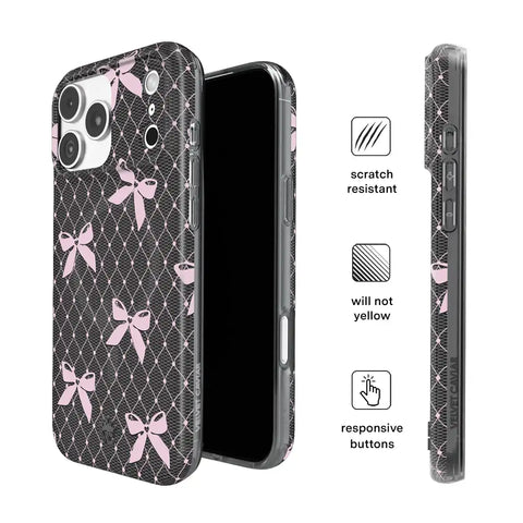 Lacy Pink Bows iPhone Case