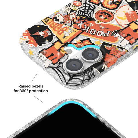Snoopy Halloween Varsity Glitter iPhone Case