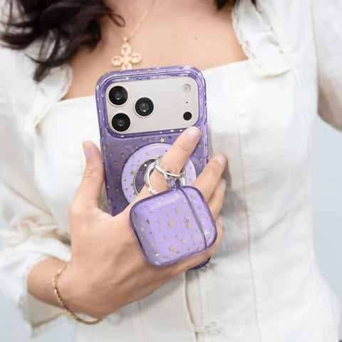 Lilac Celestial Stars AirPod Case