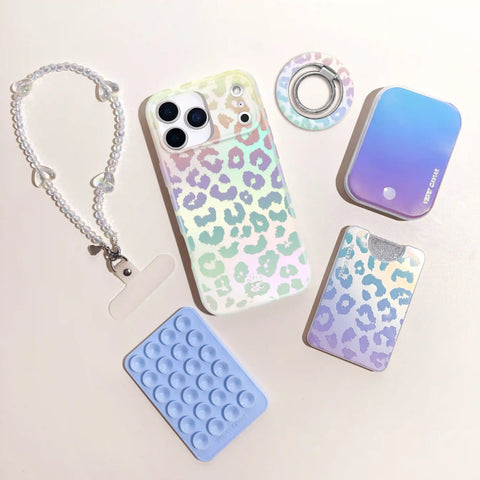 White Opal Leopard MagSafe Grip Ring