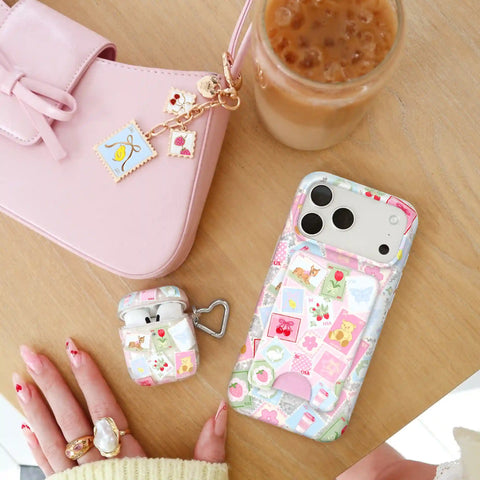 Spring Whimsy Stamps Glitter MagSafe Wallet