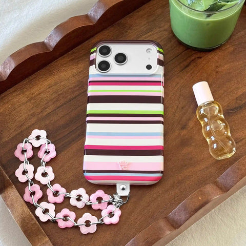 Pink Blossom Chain Phone Charm