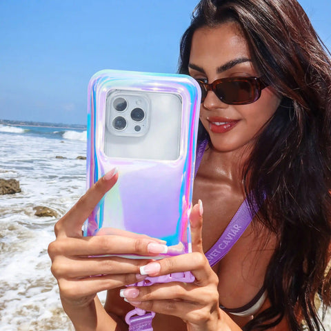 Lavender Holo Waterproof Floating Phone Pouch