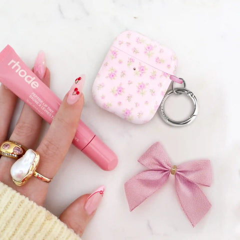 Dainty Pink Floral AirPod Case