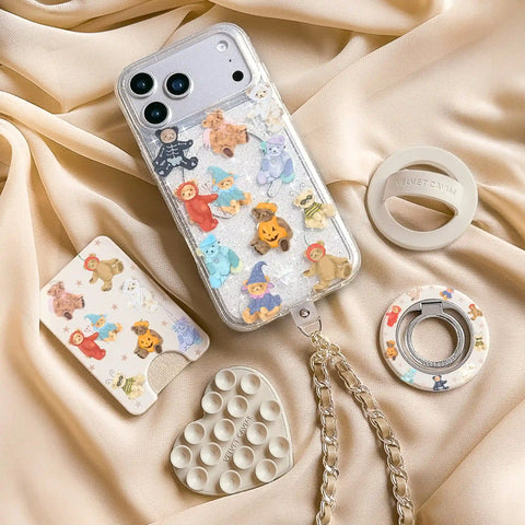 Teddy Scare Glitter MagSafe Grip Ring