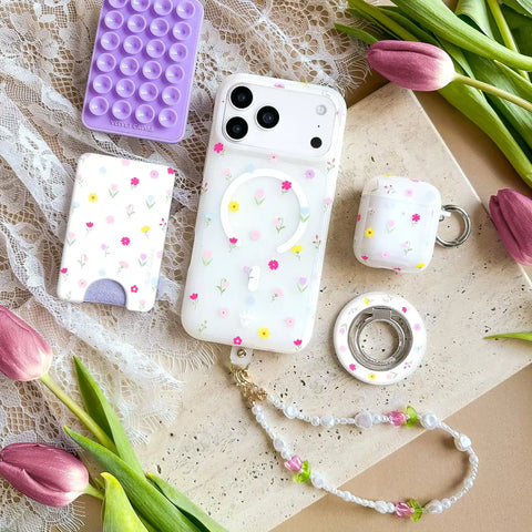 Tulip Pearl Chain Phone Charm