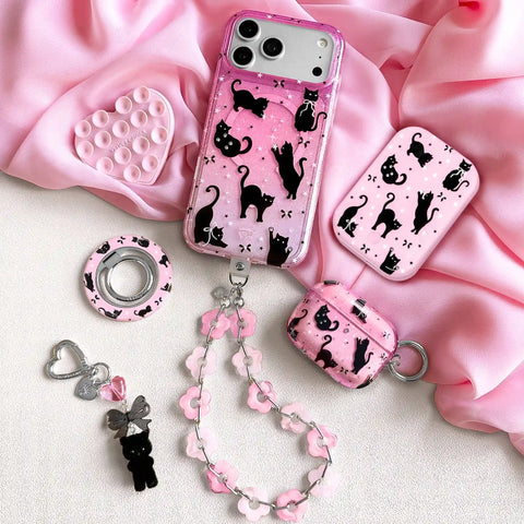 Lucky Kittens Glitter Portable MagSafe Charger Power Pack