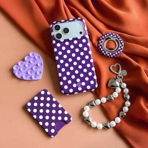 Violet Glow Polka Dot MagSafe Grip Ring