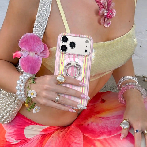 Sunkissed Stripes Glitter MagSafe Grip Ring