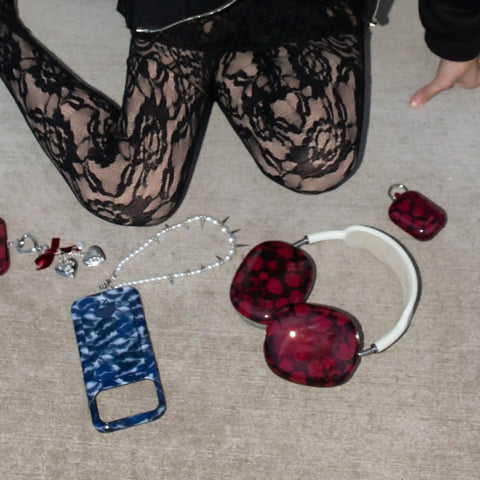 Dark Cherry Floral AirPod Max Case