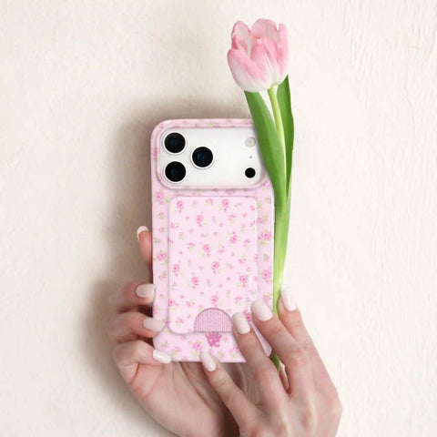 Dainty Pink Floral MagSafe Wallet