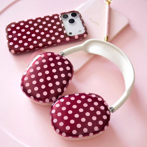 Raspberry Polka Dots AirPod Max Case