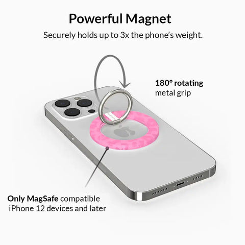 Hot Pink Leopard MagSafe Grip Ring