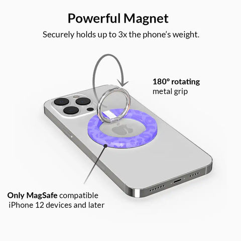 Electric Purple Leopard MagSafe Grip Ring