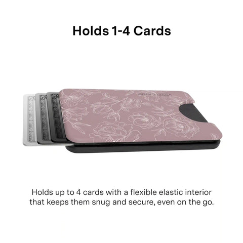 Dusty Rose Chrome Floral MagSafe Wallet
