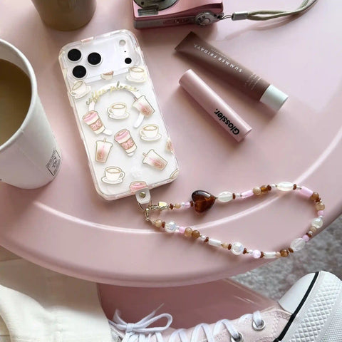Espresso Stone Phone Charm
