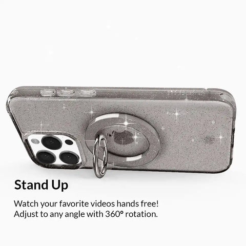 Grey Stardust Glitter MagSafe Grip Ring