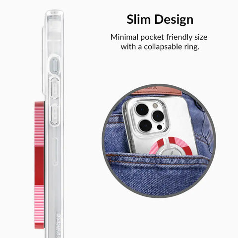 Rose Vibe Checkered MagSafe Grip Ring