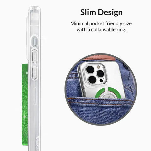 Lime Stardust Glitter MagSafe Grip Ring