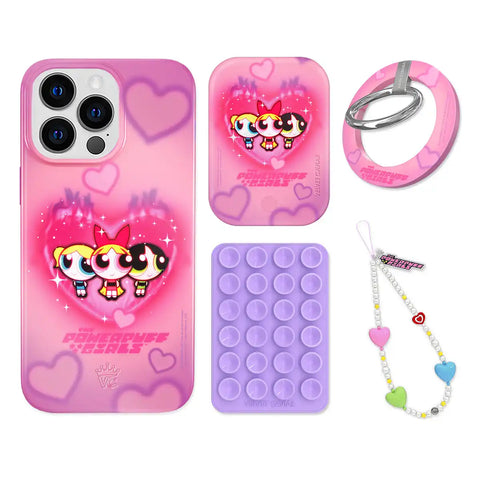 The Powerpuff Girls Airbrush Hearts iPhone Bundle Set - Grip