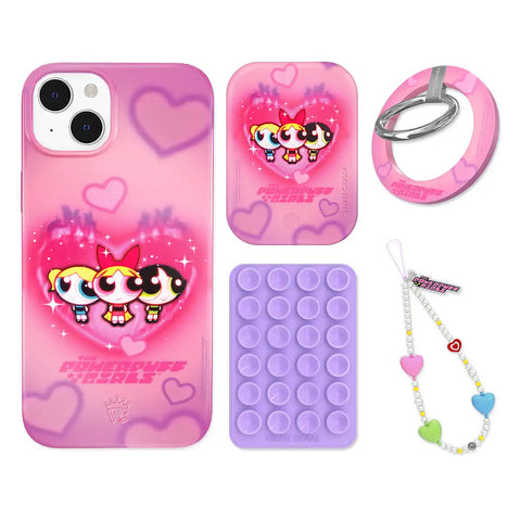The Powerpuff Girls Airbrush Hearts iPhone Bundle Set - Grip