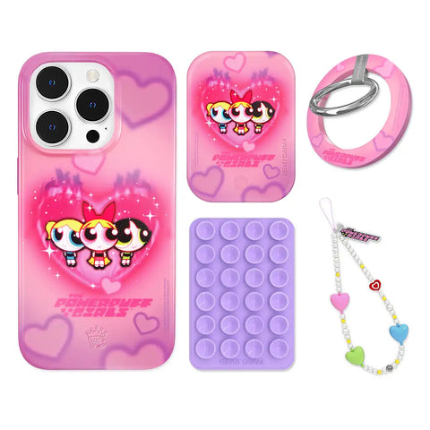 The Powerpuff Girls Airbrush Hearts iPhone Bundle Set - Grip