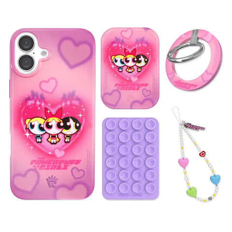 The Powerpuff Girls Airbrush Hearts iPhone Bundle Set - Grip