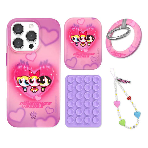 The Powerpuff Girls Airbrush Hearts iPhone Bundle Set - Grip