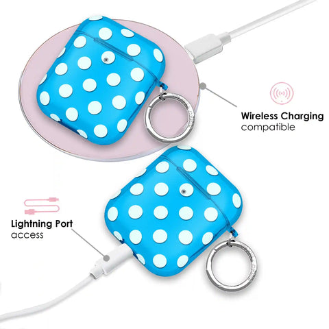 Aquamarine Polka Dot  AirPod Case