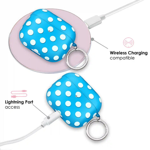 Aquamarine Polka Dot  AirPod Case