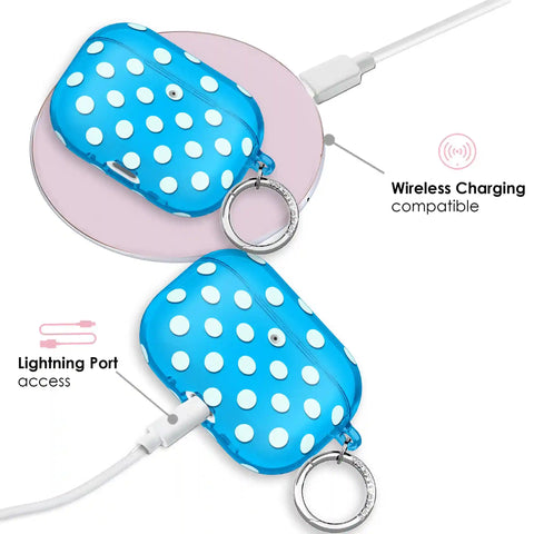 Aquamarine Polka Dot  AirPod Case