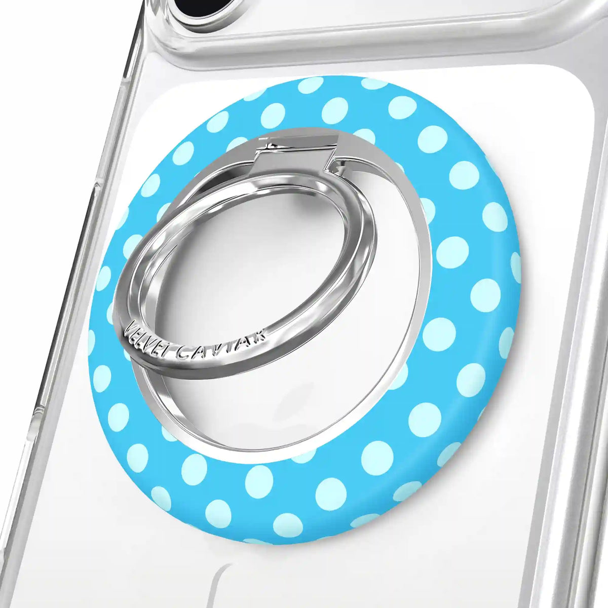 Aquamarine Polka Dot  MagSafe Grip Ring