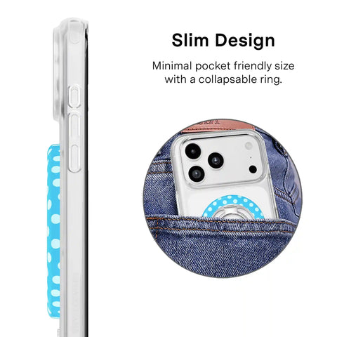 Aquamarine Polka Dot  MagSafe Grip Ring