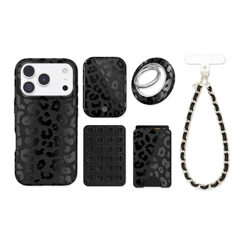 Black Leopard iPhone Bundle Set
