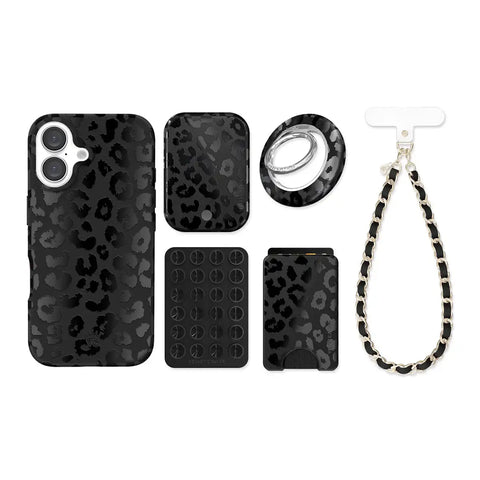 Black Leopard iPhone Bundle Set