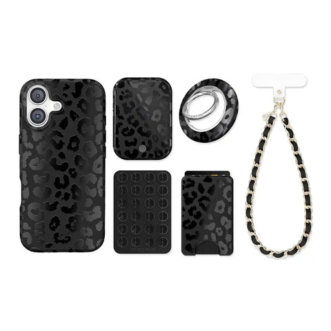 Black Leopard iPhone Bundle Set