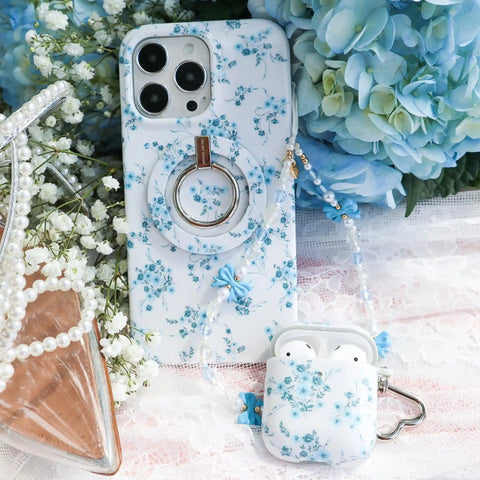 French Blue Floral AirPod Case