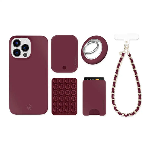 Burgundy 1990 iPhone Bundle Set