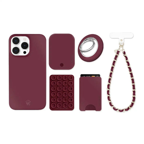 Burgundy 1990 iPhone Bundle Set