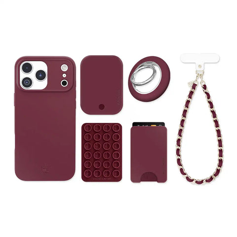 Burgundy 1990 iPhone Bundle Set