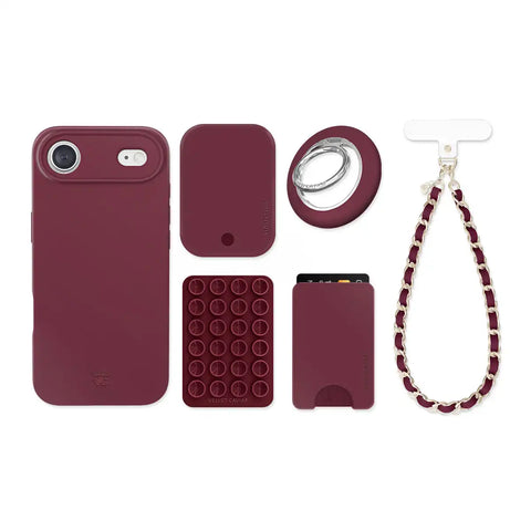 Burgundy 1990 iPhone Bundle Set