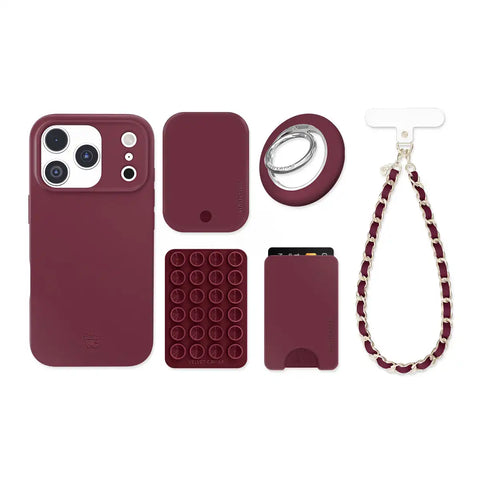 Burgundy 1990 iPhone Bundle Set
