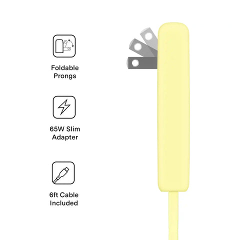 Butter Yellow Fast Charging Set, Dual Port Wall Adapter + 6ft USB-C Cable