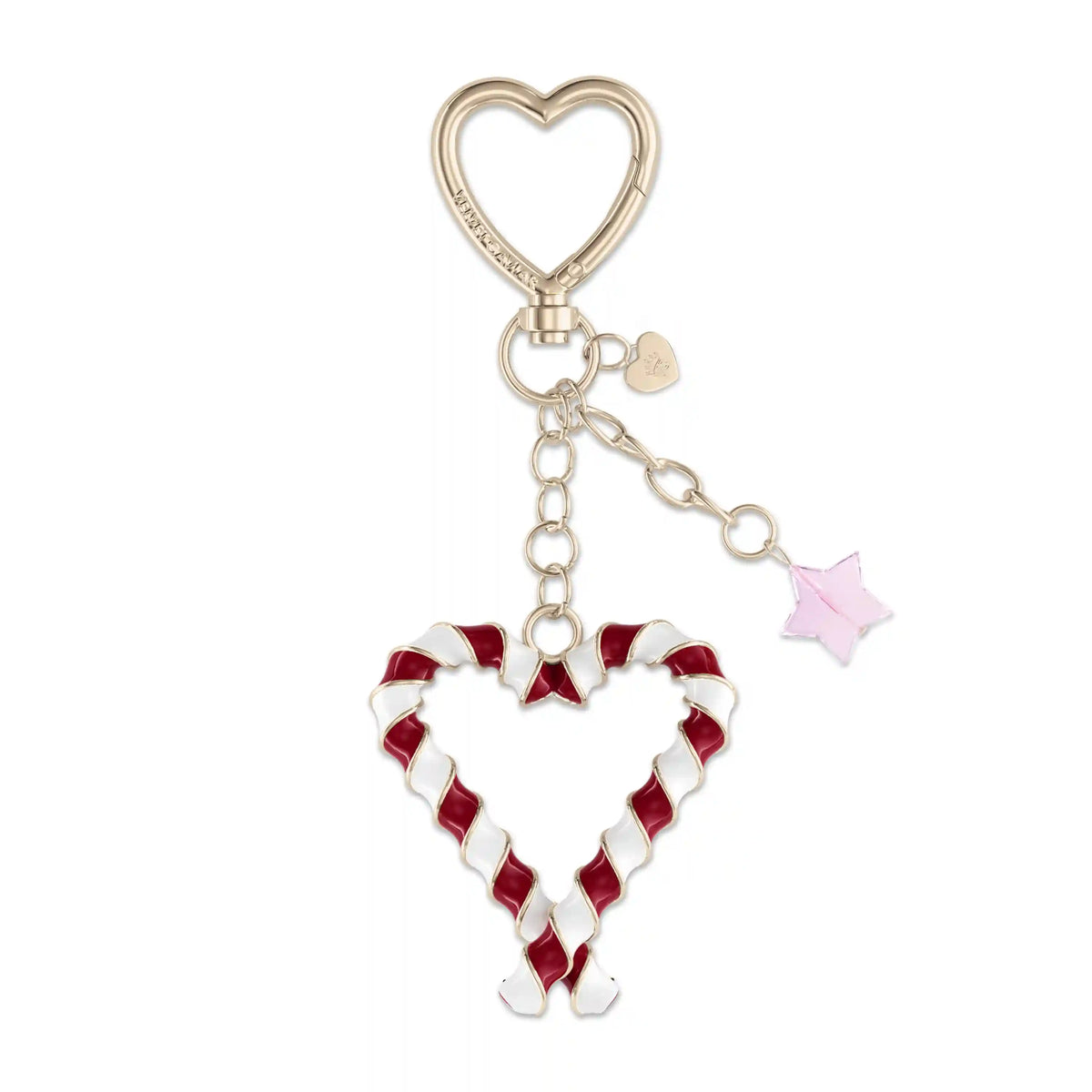 Candy Cane Heart Bag Charm