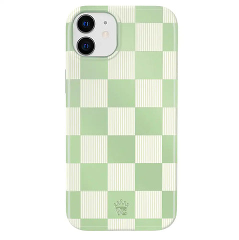 Pistachio Vibe Checkered iPhone Case